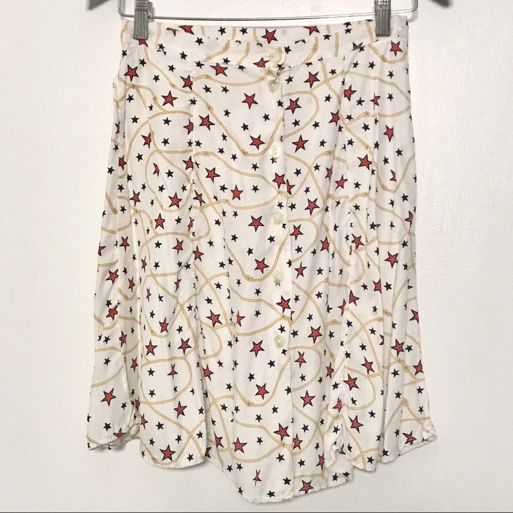 VINTAGE STARLET inc STARS Rayon button up skirt S - Picture 2 of 11